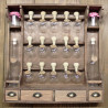 Meuble à Épices De Style Vintage (Teinte Bois) avec 15 Bulles + Bouteilles Huiles - Bulles d'épices