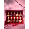 Etagère à épices en bois couleur rouge avec 10 bulles en verre - Bulles d'épices - Spécial Saint-Valentin