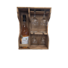 Coffret à vin en bois artisanal avec 4 verres – Fabriqué en France