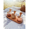 Porte bulles en bois artisanal Support épices 3 bulles + 2 supports individuels | Fabrication française